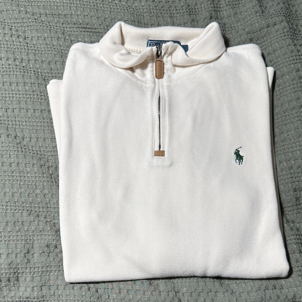 Ralph Lauren Cream Quarter-Zip Pullover